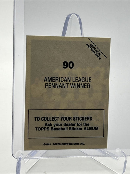 1981 Topps Stickers American League Pennant Winner #90 NM-Mint FREE SHIPPING