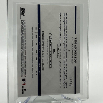 2022 Topps x Derek Jeter Call of the Captain Tim Anderson Jersey Card 2/75 #6