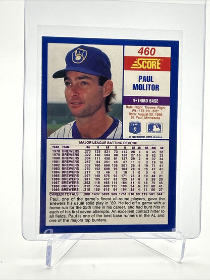 1990 Score Paul Molitor Baseball Card #460 Mint FREE SHIPPING