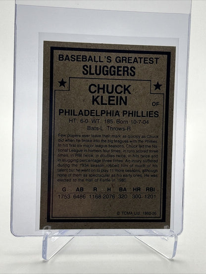1982 TCMA Greatest Sluggers Chuck Klein Baseball Card #26 Mint FREE SHIPPING