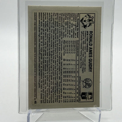 1981 Kellogg's Ron Guidry Baseball Card #45 NM-Mint FREE SHIPPING
