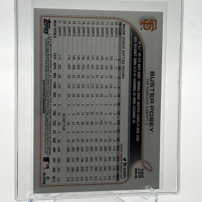 2022 Topps Buster Posey Baseball Card #209 Mint FREE SHIPPING