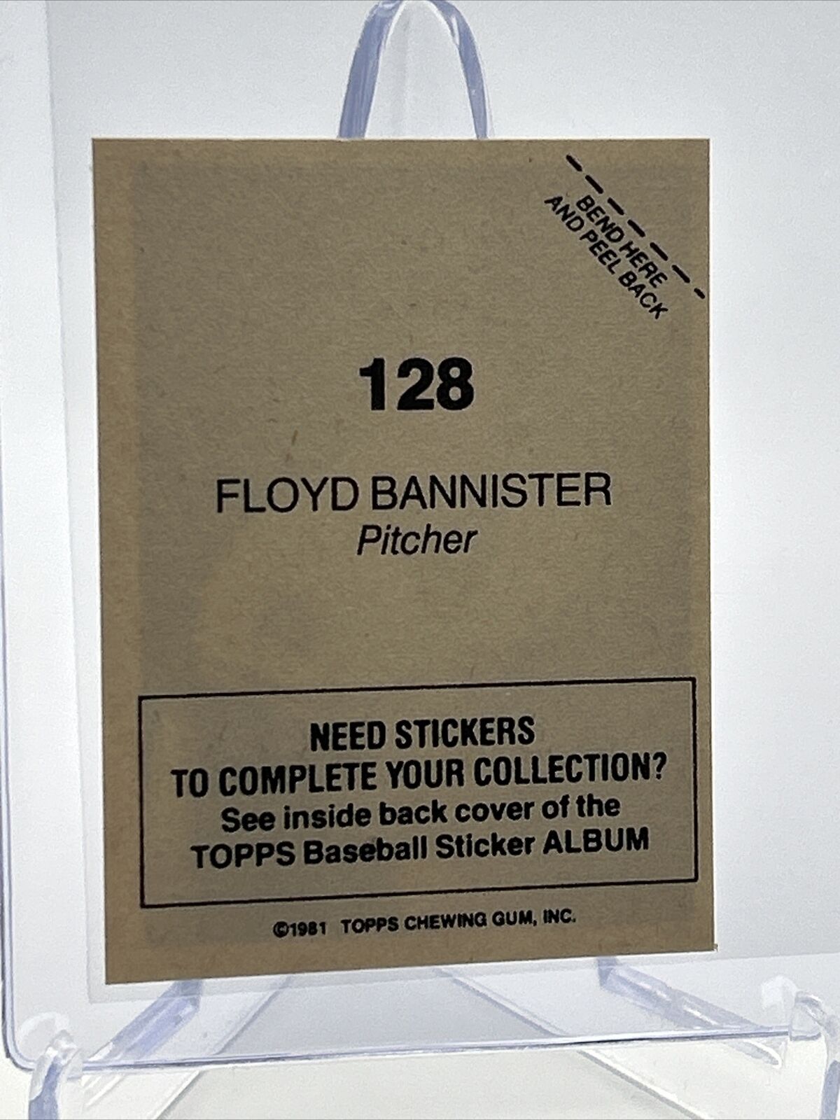 1981 Topps Stickers Floyd Bannister Baseball Card #128 NM-Mint FREE SHIPPING