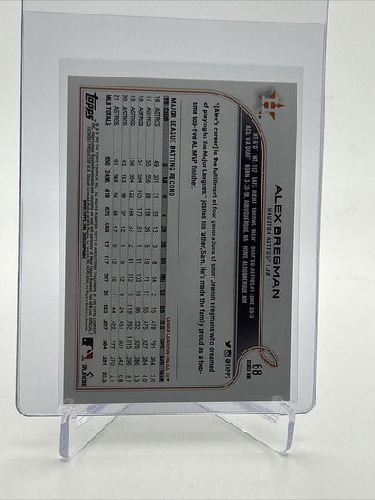 2022 Topps Alex Bregman Baseball Card #68 Mint FREE SHIPPING