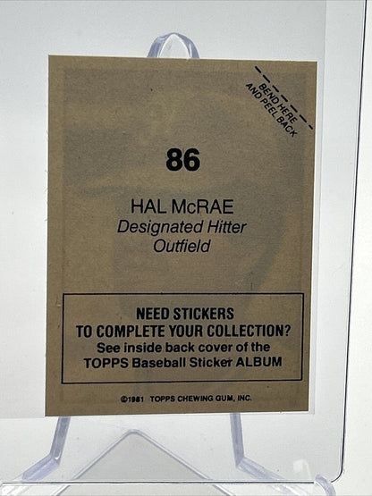 1981 Topps Stickers Hal McRae Baseball Card #86 NM-Mint FREE SHIPPING