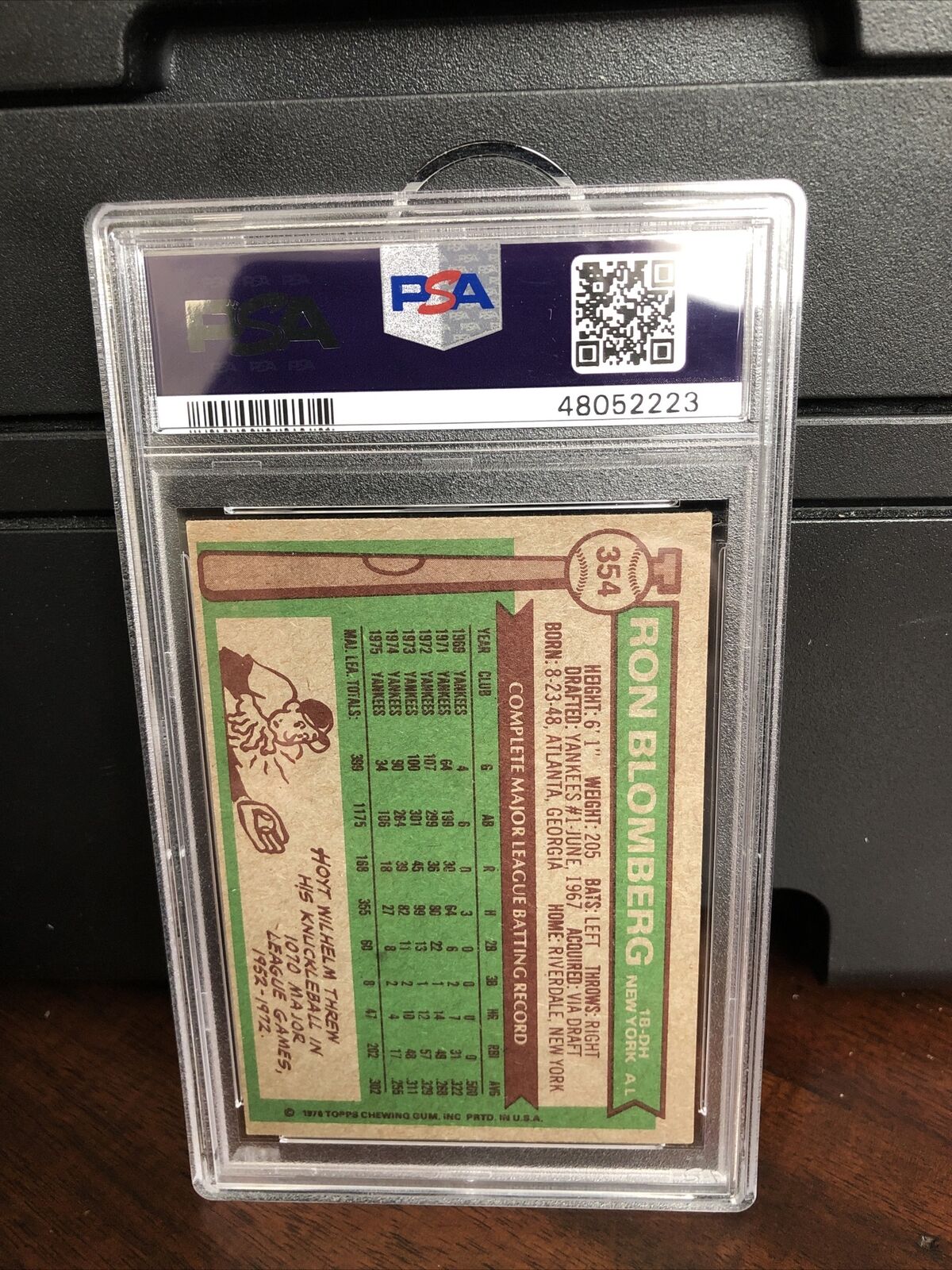 1976 Topps Ron Blomberg #354 Autograph PSA/DNA Authentic