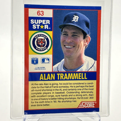 1991 Score 100 Superstars Alan Trammell Baseball Card #63 Mint FREE SHIPPING