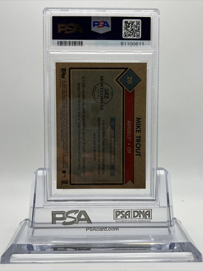 2021 Topps 582 Montgomery Club Set 1 Mike Trout Baseball Card #20 PSA 10