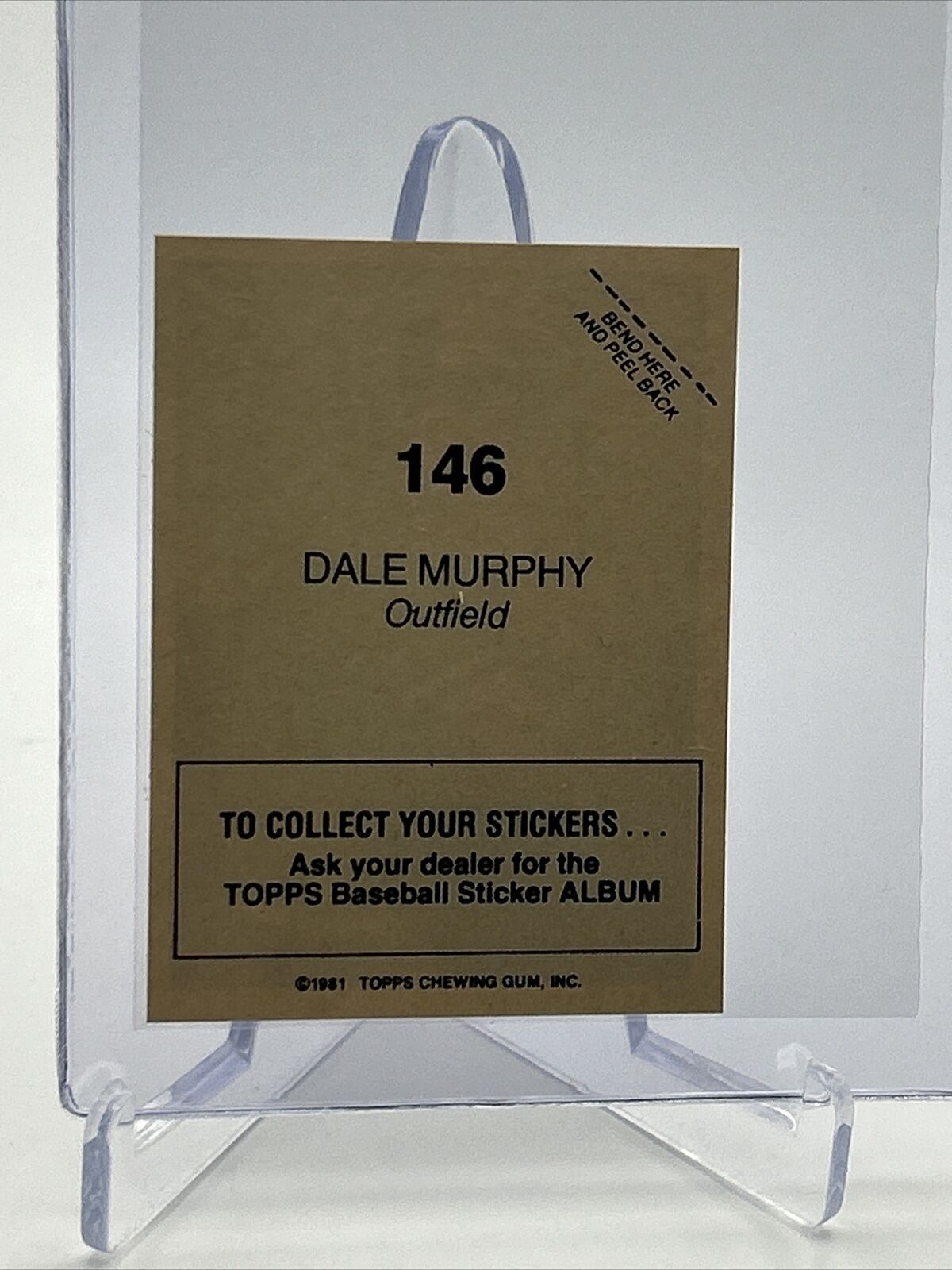 1981 Topps Stickers Dale Murphy Baseball Card #146 NM-Mint FREE SHIPPING