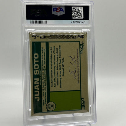 2022 Topps Transcendent VIP Party Juan Soto Baseball Card #1977 PSA 10 35/95
