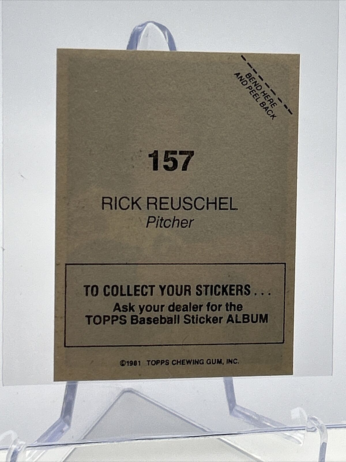 1981 Topps Stickers Rick Reuschel Baseball Card #157 NM-Mint FREE SHIPPING