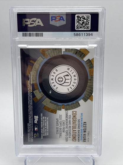 2020 Topps Update Coin Cards Relics Keston Hiura Baseball Card #TBCKH PSA 10
