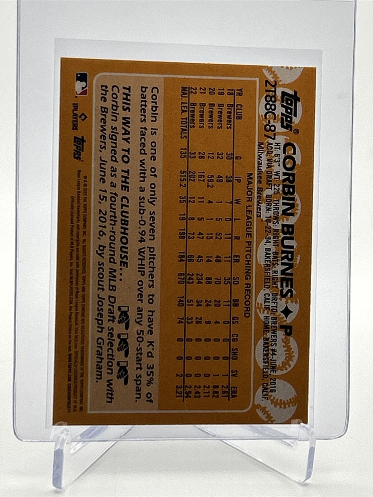 2023 Topps Silver Pack Corbin Burnes Baseball Card #2T88C-87 FREE SHIPPING