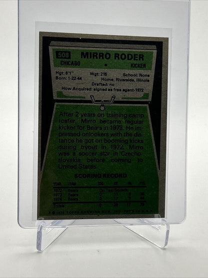 1975 Topps Mirro Roder Football Card #508 NM Quality FREE SHIPPING