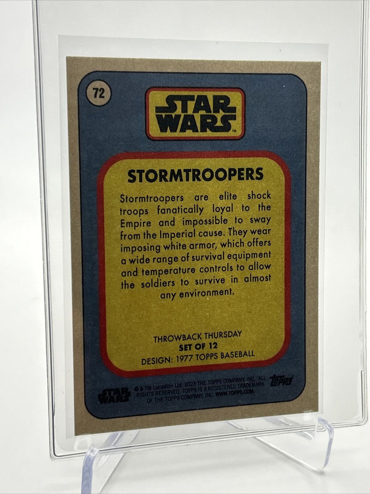 2023 Topps Star Wars Throwback Thursday StormTroopers #72 Mint FREE SHIPPING