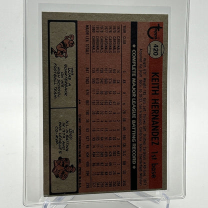1981 Topps Keith Hernandez Baseball Card #420 NM-Mint FREE SHIPPING