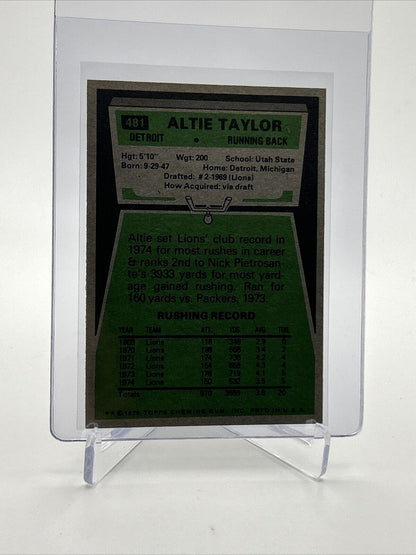 1975 Topps Altie Taylor Football Card #481 NM Quality FREE SHIPPING