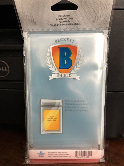 Beckett Shield Resealable Graded Card Sleeves 1 Pack of 100 Sleeves
