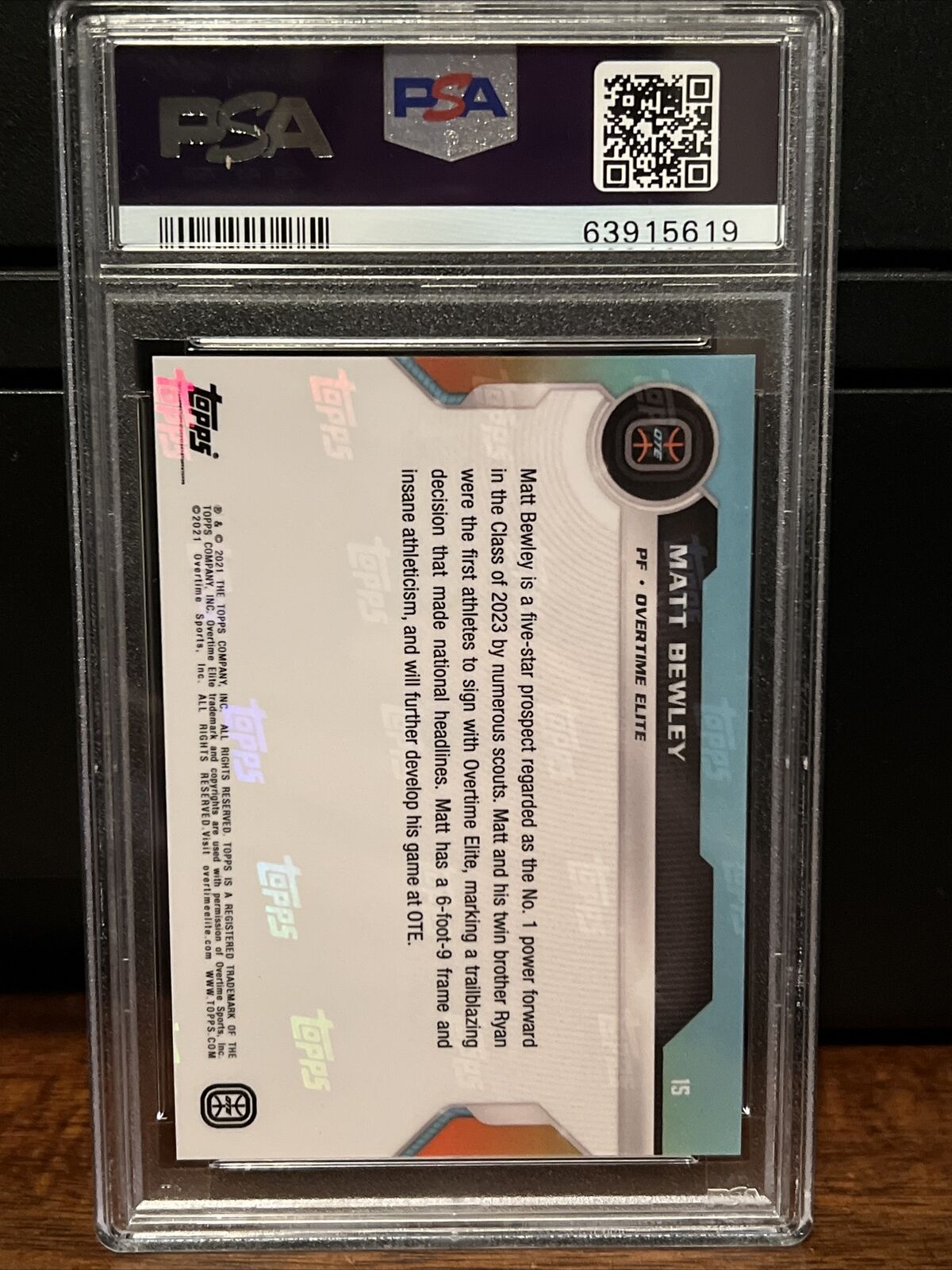 2021 Topps Now OT Elite ORANGE 4/5 Matt Bewley Rookie Card #15 PSA 10 POP 1 !