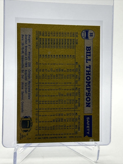 1982 Topps Bill Thompson Football Card #88 NM-MT FREE SHIPPING