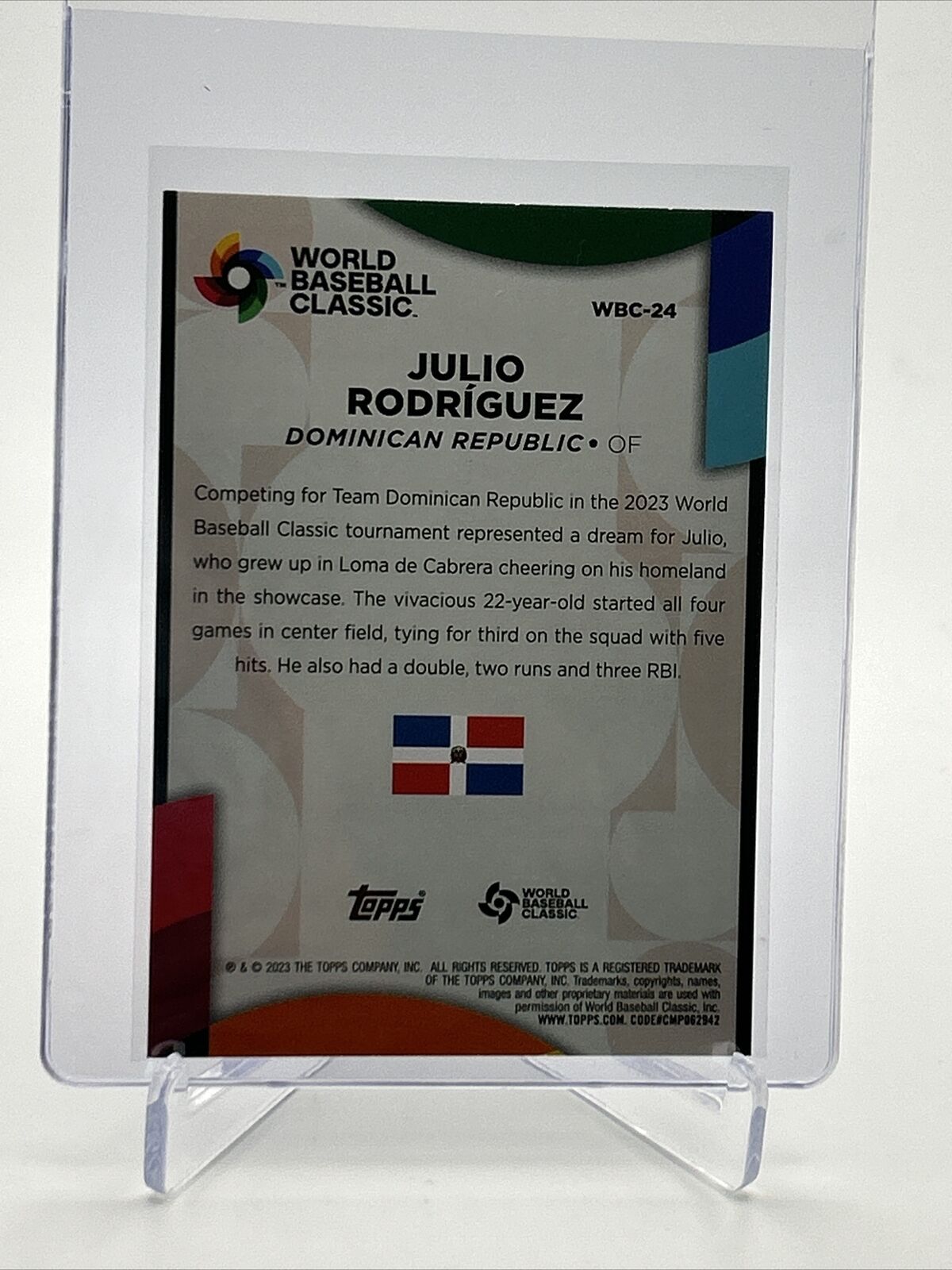 2023 Topps World Baseball Classic Stars Julio Rodriguez #WBC-24 FREE SHIPPING
