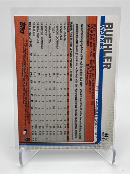 2019 Topps Walker Buehler Baseball Card #445 Mint FREE SHIPPING