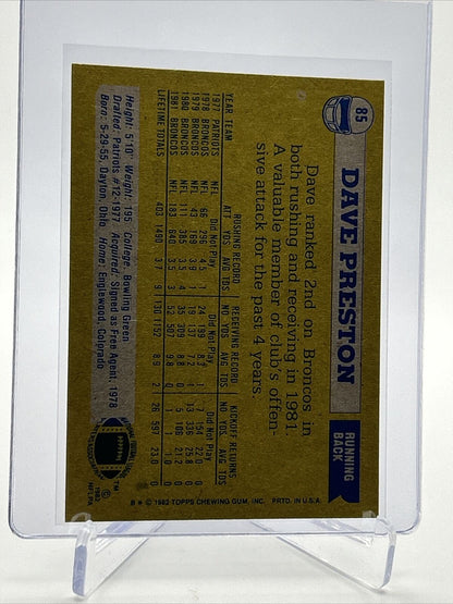 1982 Topps Dave Preston Football Card #85 NM-MT FREE SHIPPING
