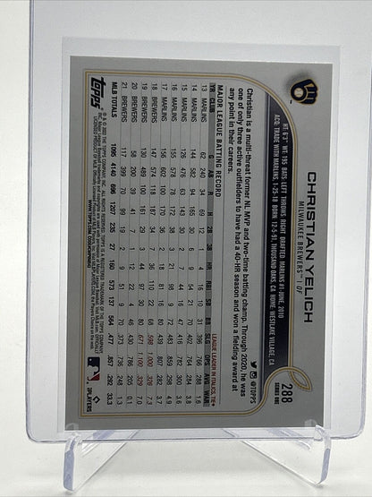 2022 Topps Christian Yelich Baseball Card #288 Mint FREE SHIPPING