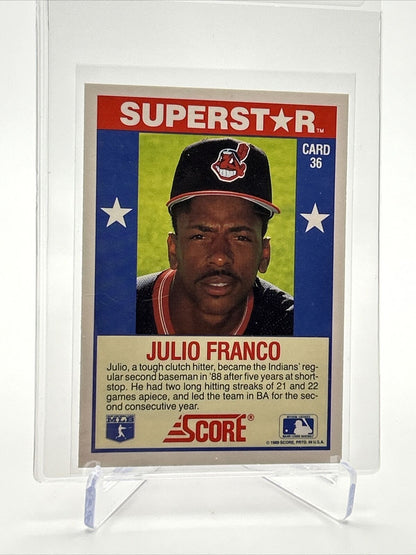 1989 Score Hottest 100 Julio Franco Baseball Card #36 Mint FREE SHIPPING