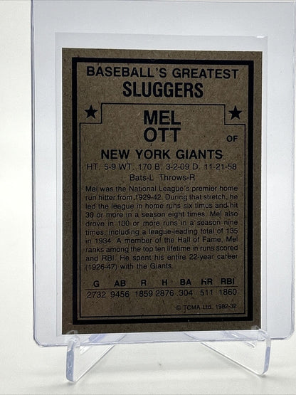 1982 TCMA Greatest Sluggers Mel Ott Baseball Card #32 Mint FREE SHIPPING