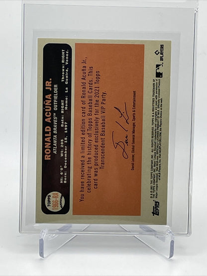2021 Topps Transcendent Ronald Acuna Jr Baseball Card #1966-RA 23/95 1966 Topps