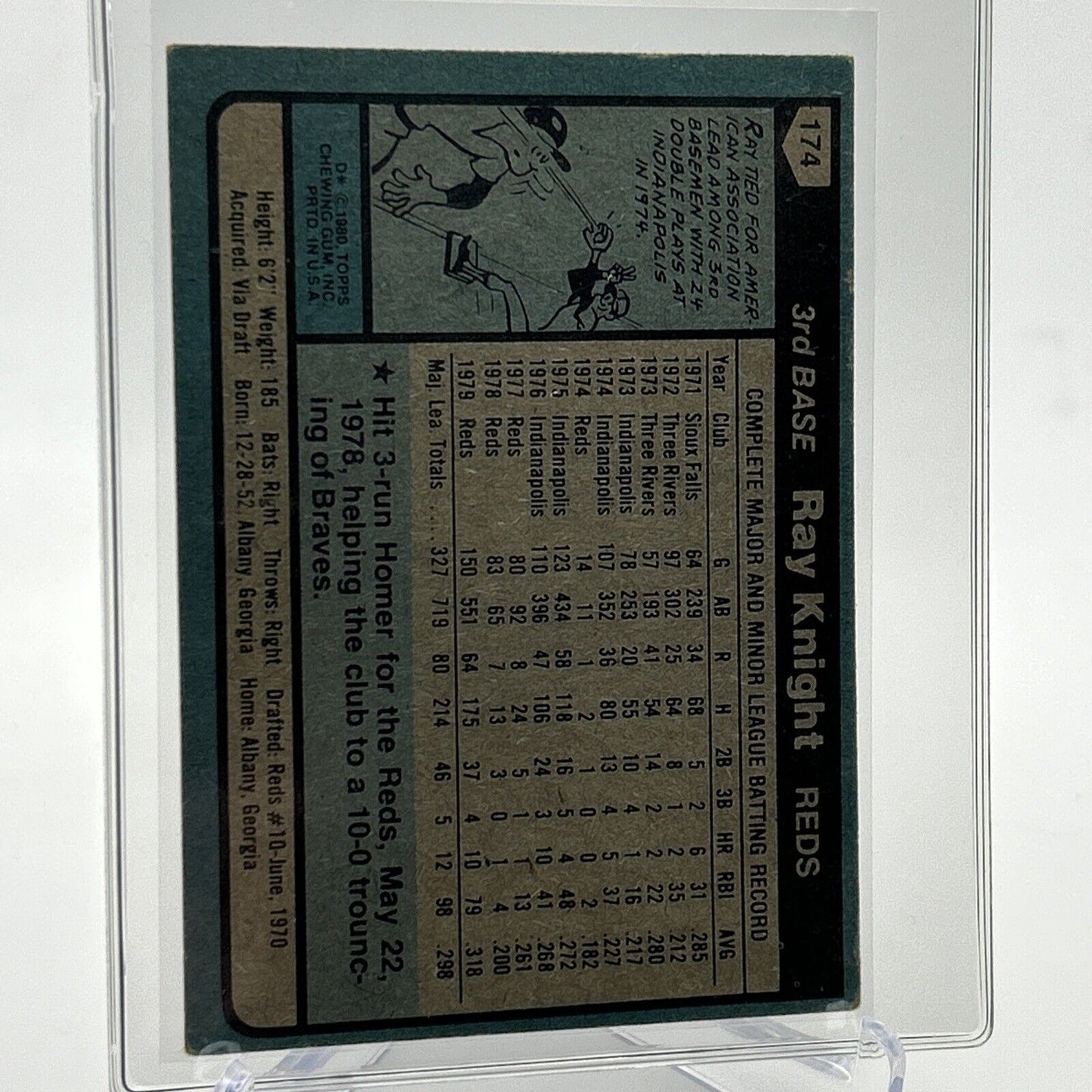 1980 Topps Ray Knight Baseball Card #174 NM-Mint FREE SHIPPING
