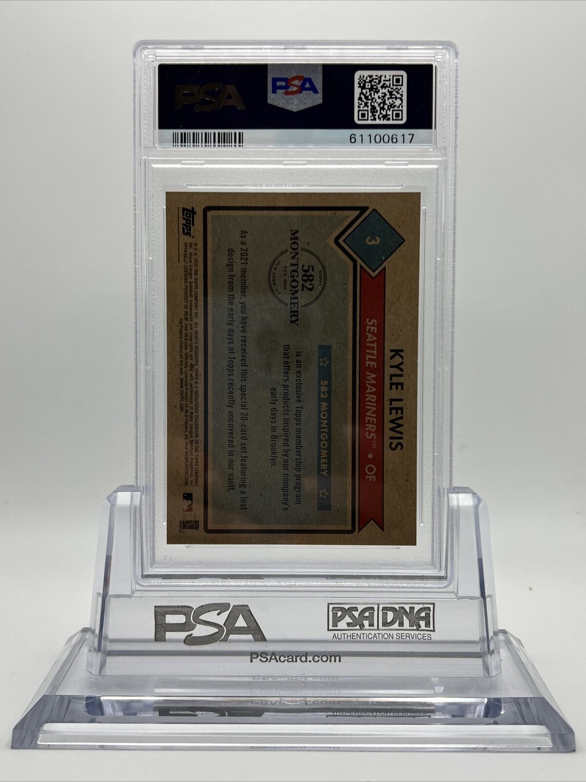 2021 Topps 582 Montgomery Club Set 1 Kyle Lewis Rookie Card #3 PSA 10