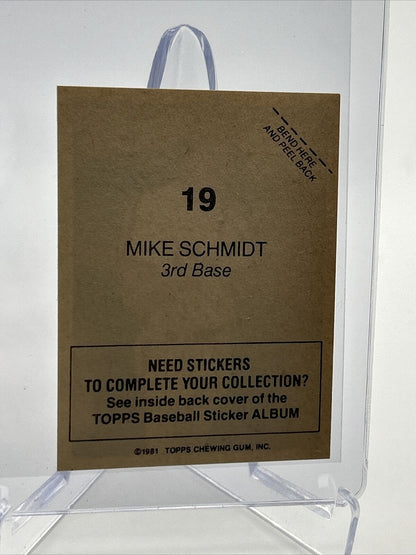 1981 Topps Stickers Mike Schmidt Baseball Card #19 NM-Mint FREE SHIPPING