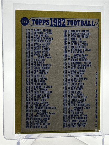 1982 Topps Checklist: 265-396 Football Card #527 NM-MT FREE SHIPPING