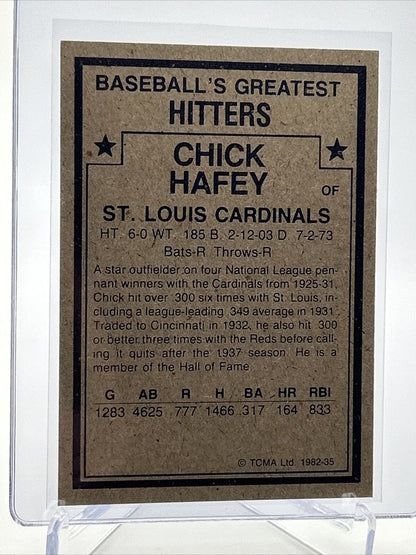 1982 TCMA Greatest Hitters Chick Hafey Baseball Card #35 Mint FREE SHIPPING