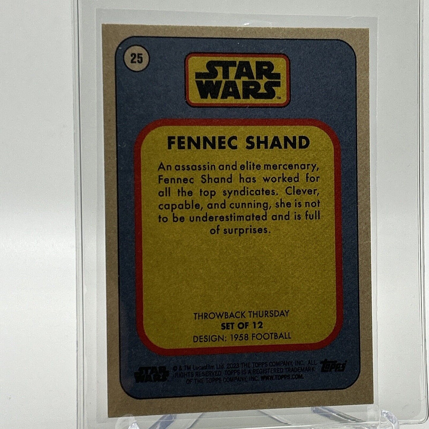 2023 Topps Star Wars Throwback Thursday Fennec Shand #25 Mint FREE SHIPPING