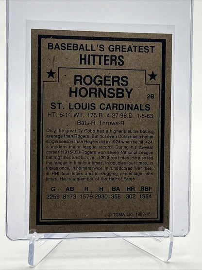 1982 TCMA Greatest Hitters Rogers Hornsby Baseball Card #15 Mint FREE SHIPPING