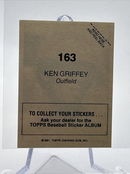 1981 Topps Stickers Ken Griffey Baseball Card #163 NM-Mint FREE SHIPPING