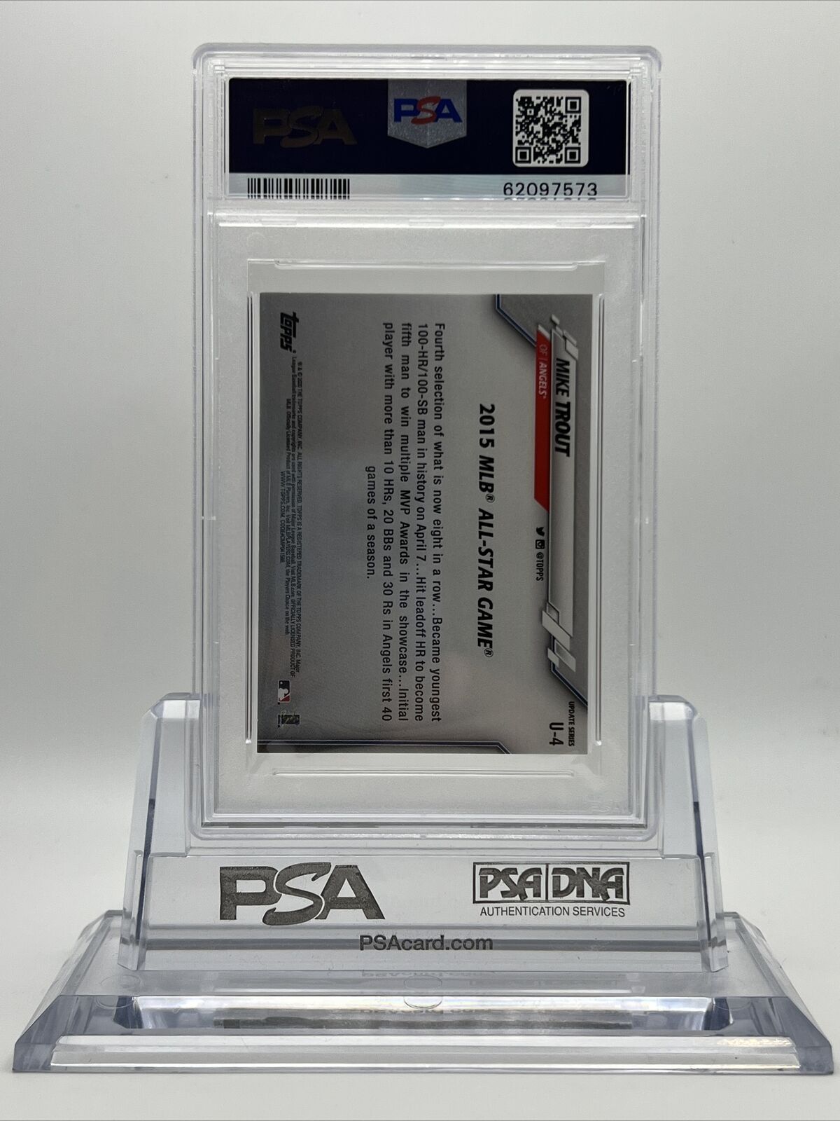 2020 Topps On Demand Mini Mike Trout Baseball Card #U4 PSA 10