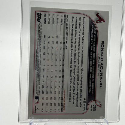 2022 Topps Ronald Acuña Jr. Baseball Card #200 Mint FREE SHIPPING