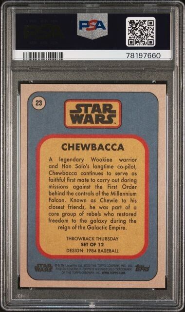 2023 Topps Star Wars Throwback Thursday Chewbacca Card #23 PSA 10 Gem Mint