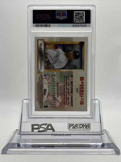 2020 Topps Finest Flashbacks Gleyber Torres Baseball Card #107 PSA 9