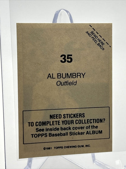 1981 Topps Stickers Al Bumbry Baseball Card #35 NM-Mint FREE SHIPPING
