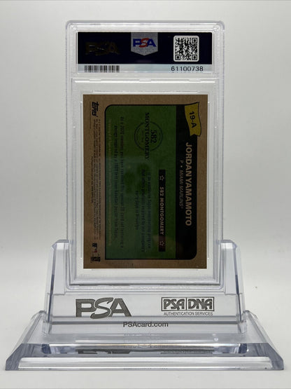 2020 Topps 582 Montgomery Club Set 3 Jordan Yamamoto Autograph Card #19-A PSA 10