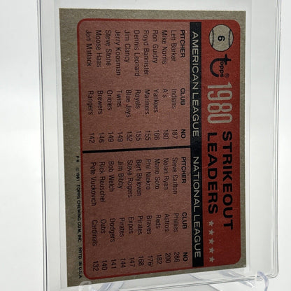 1981 Topps 1980 Strikeout Leaders Baseball Card #6 NM-Mint FREE SHIPPING