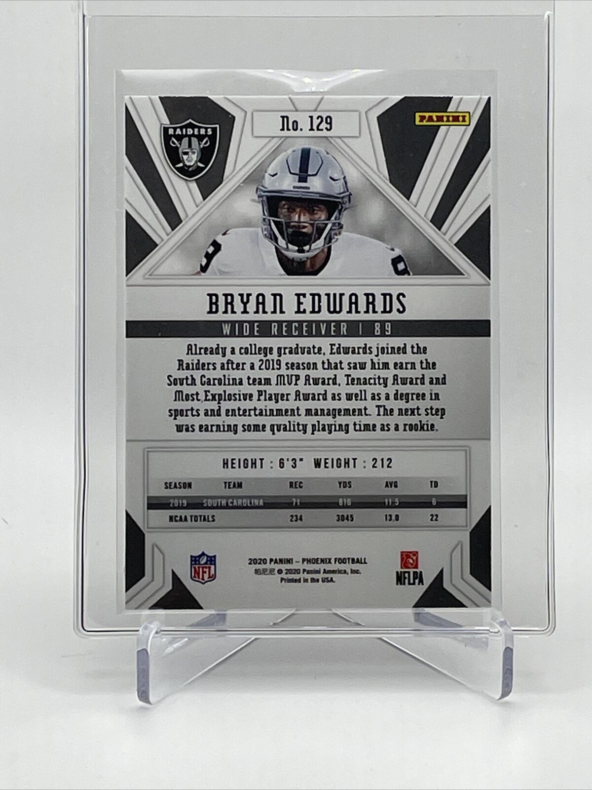 2020 Panini Phoenix FIRE BURST Bryan Edwards Rookie #129 Mint FREE SHIPPING