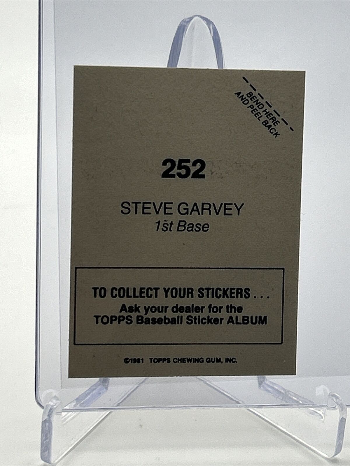 1981 Topps Stickers Steve Garvey FOIL Baseball Card #252 NM-Mint FREE SHIPPING
