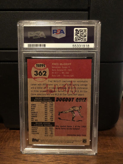 2020 Topps Living Set Fred McGriff Baseball Card #362 PSA 9 Mint