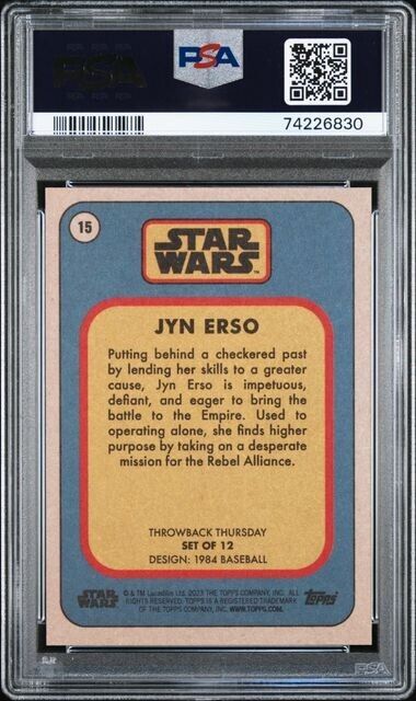 2023 Topps Star Wars Throwback Thursday Jyn Erso Card #15 PSA 10 Gem Mint